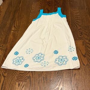 Gymboree White Dress with Turquoise Trim